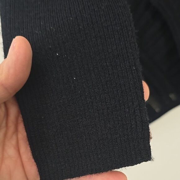 Eileen Fisher Black Cardigan Sweater with Long Sleeves and Draped Front petite - Picture 4 of 9